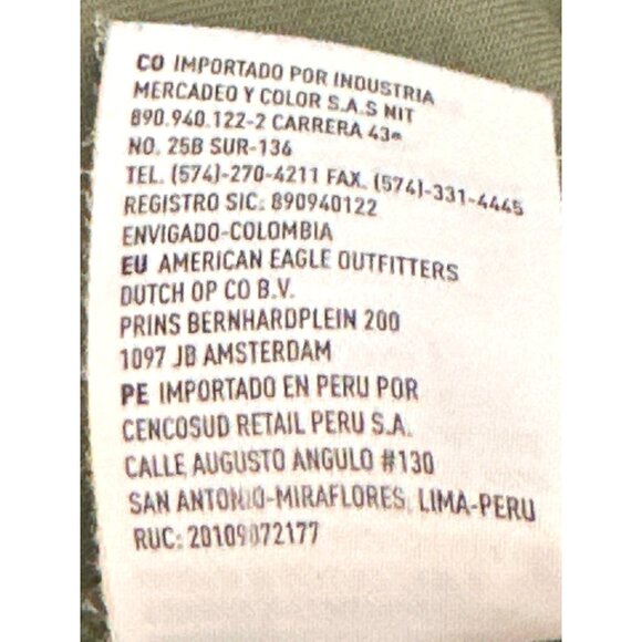 American Eagle Outfitters Boyfriend Fit Button Up Shirt Medium Green Long Sleeve - Picture 9 of 11